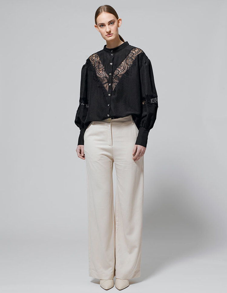 Dutchess Lacey shirt - zwart