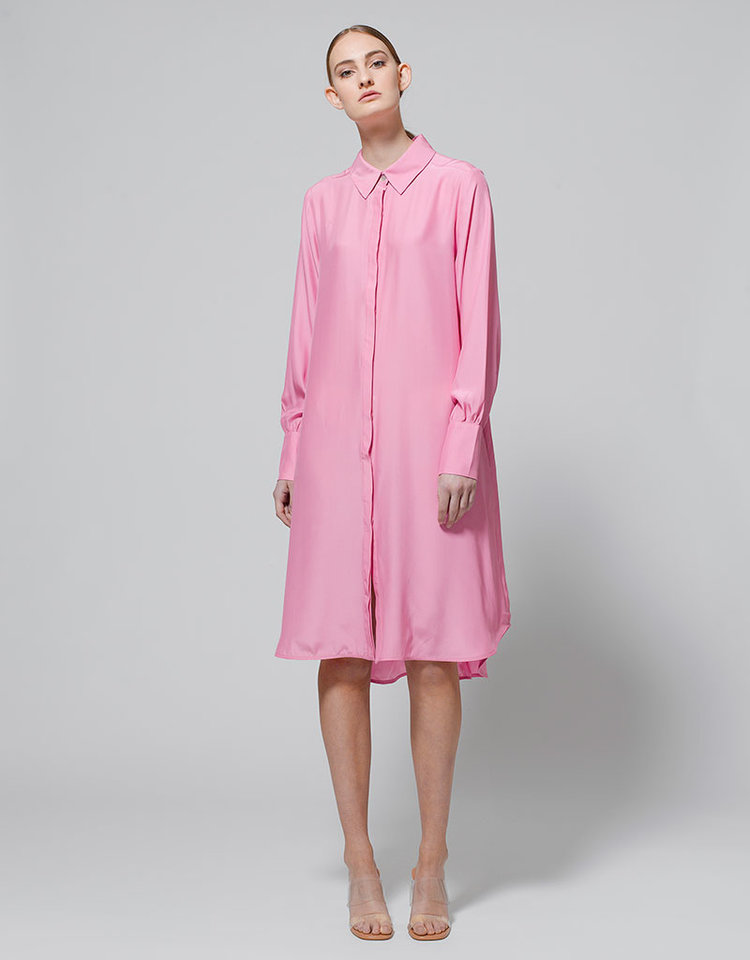 Dutchess Power dress - pink silk
