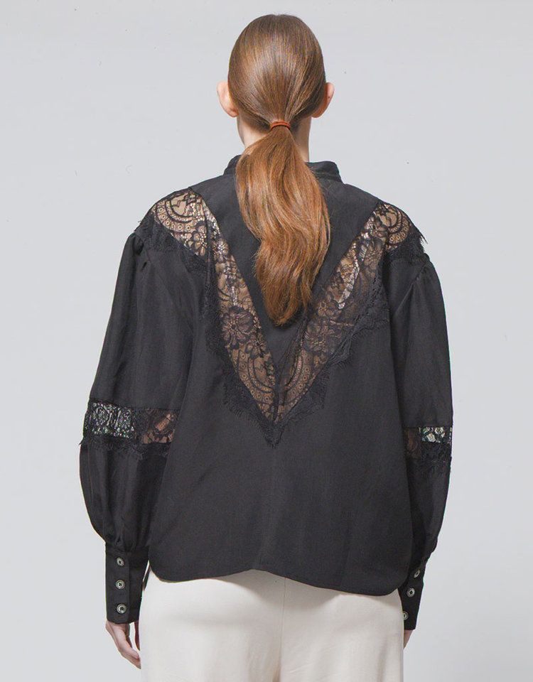 Dutchess Lacey shirt - zwart