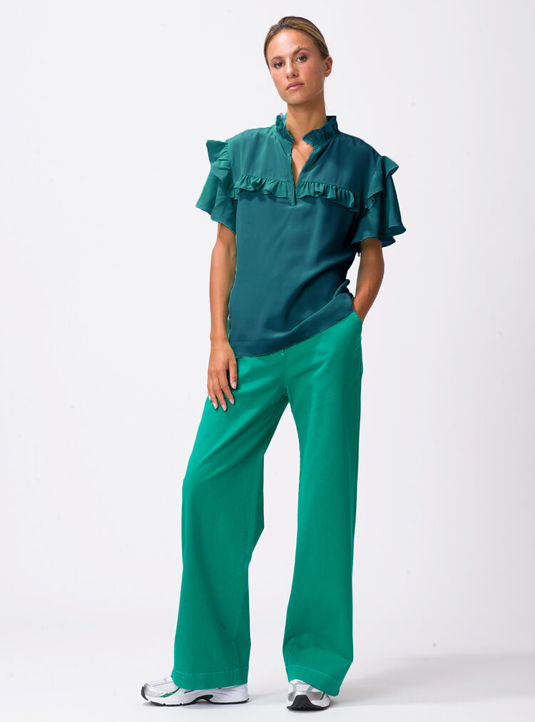 Dutchess Yarra blouse - hunter green