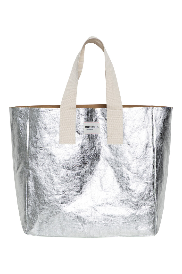 Dutchess Metallic zilveren shopper