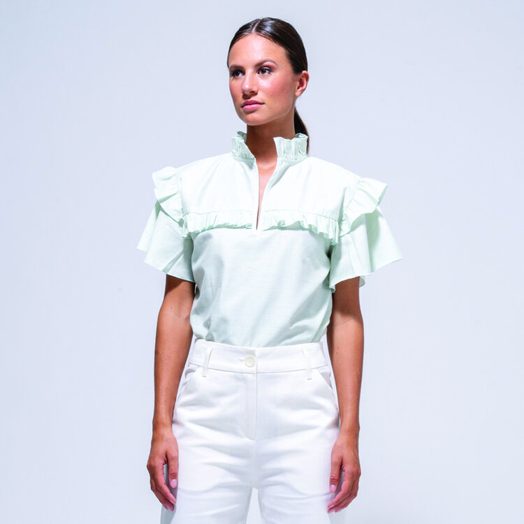 Dutchess Yarra blouse - pale aqua