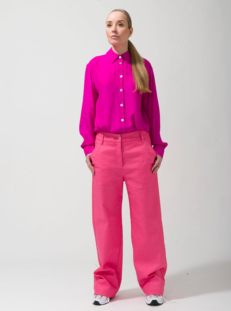 Dutchess Coogee  shirt  zijde - neon roze