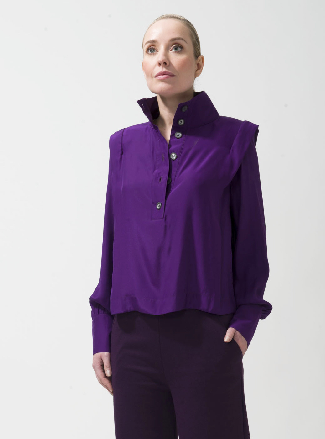 Ray blouse - purple silk - Dutchess - Shop