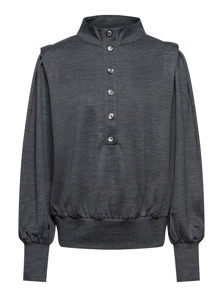 Dutchess Yves top - dark grey melange