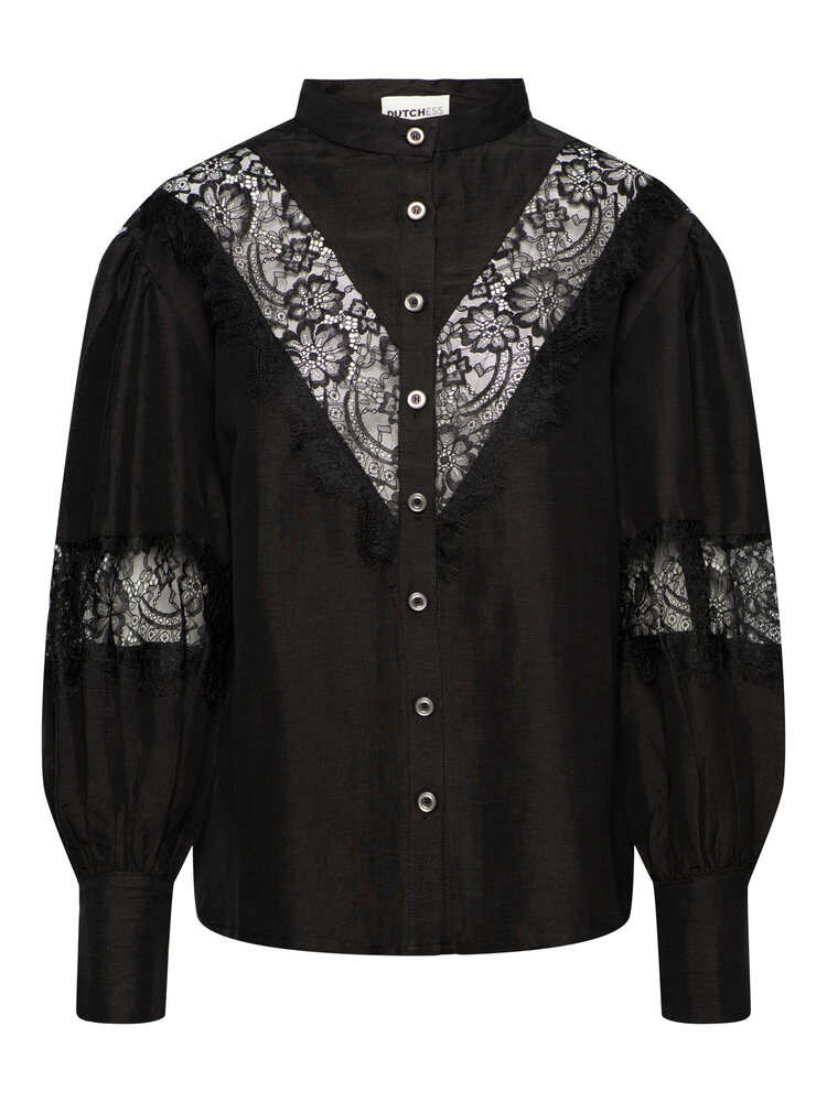 Dutchess Lacey shirt - zwart