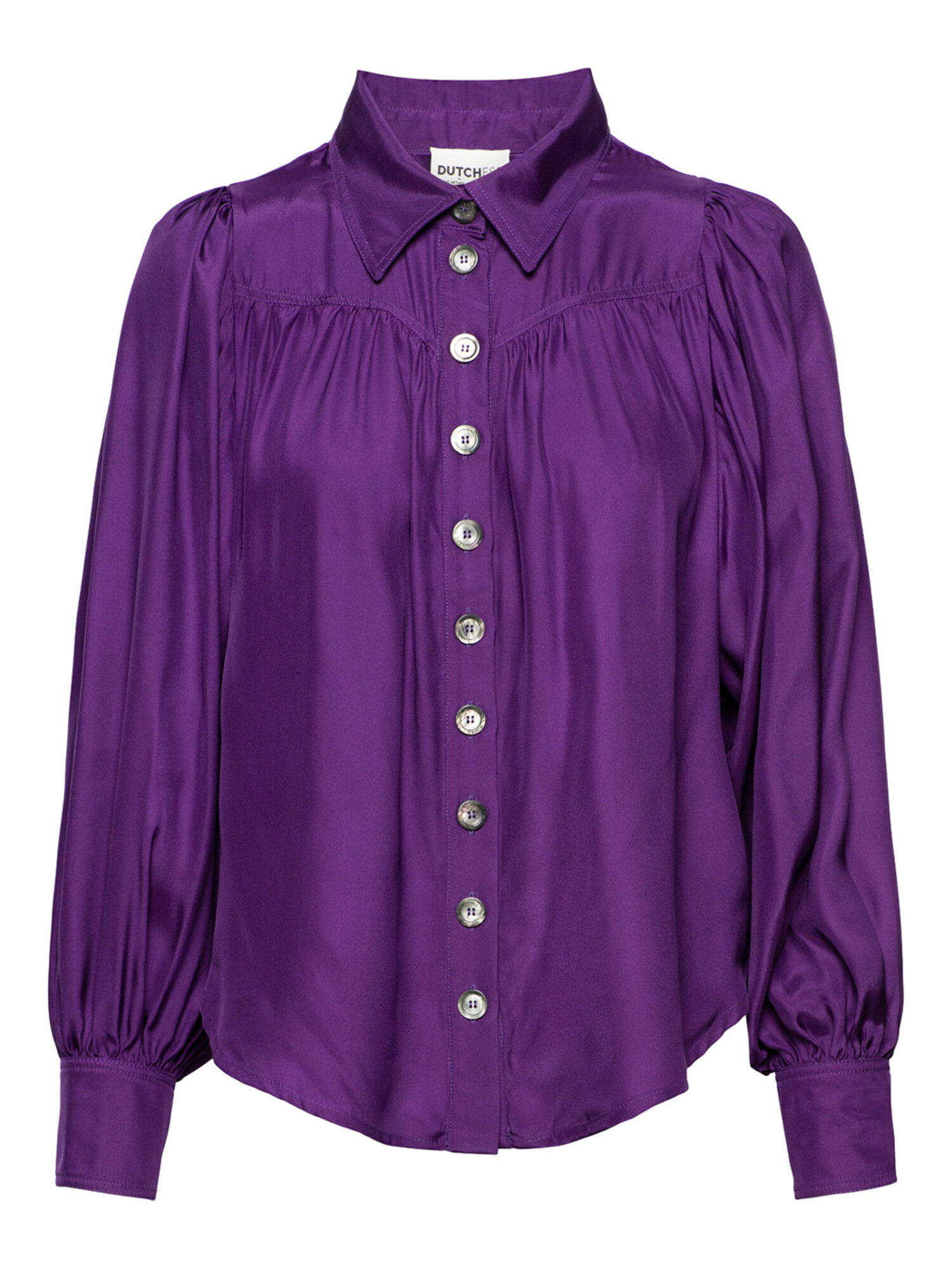 Rodin blouse purple silk Dutchess Shop