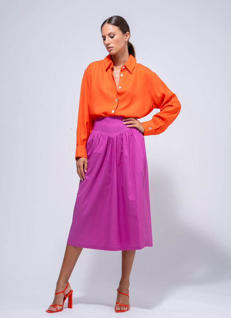 Dutchess Coogee shirt silk - coral