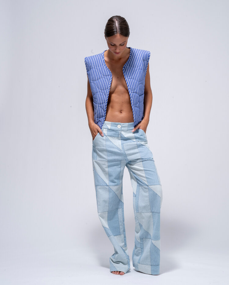 Dutchess Biarritz gilet - blue stripe