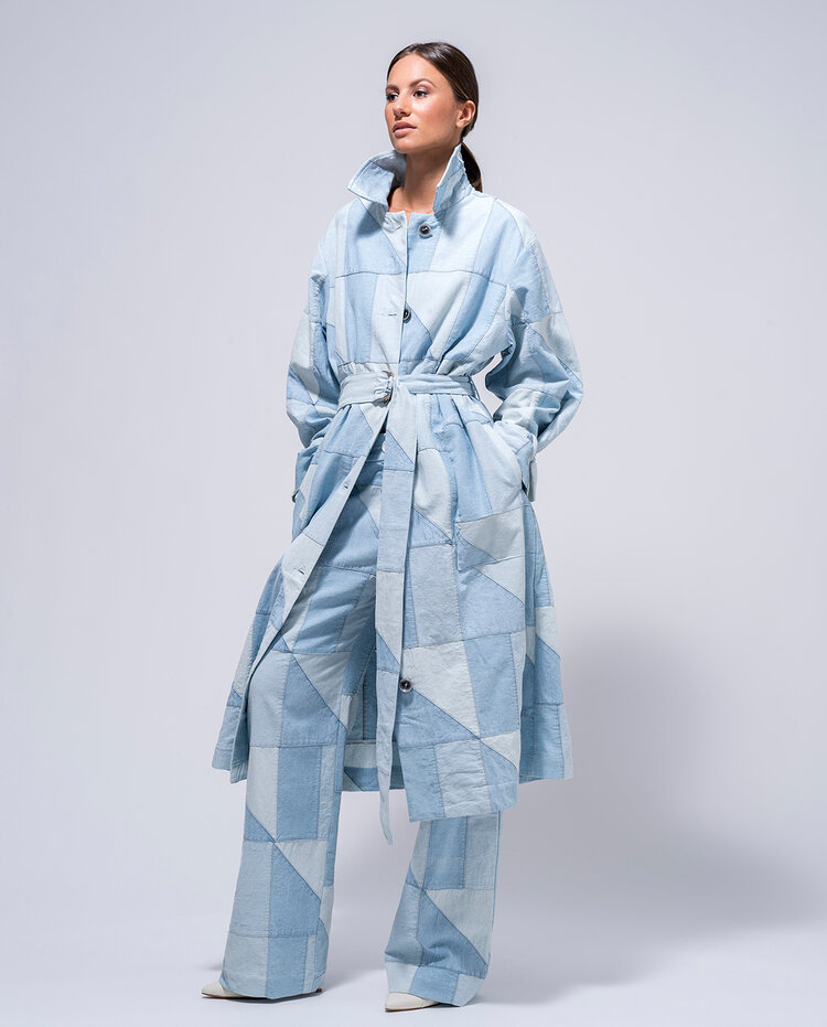 Dutchess Azur trench  - patchwork