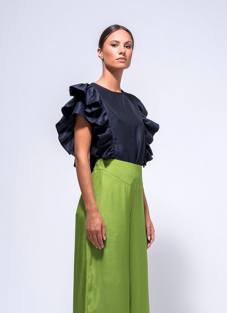 Dutchess Ruffle top - midnight