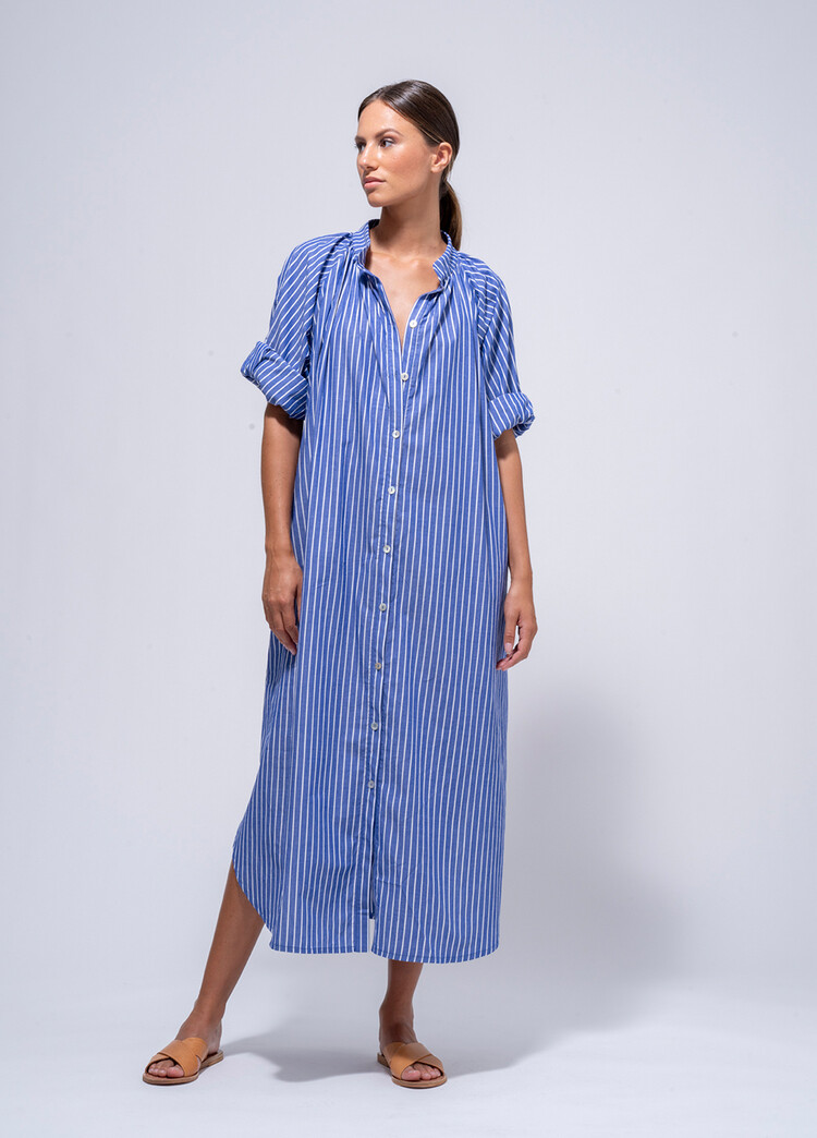 Dutchess Rive gauche dress  - blue stripe