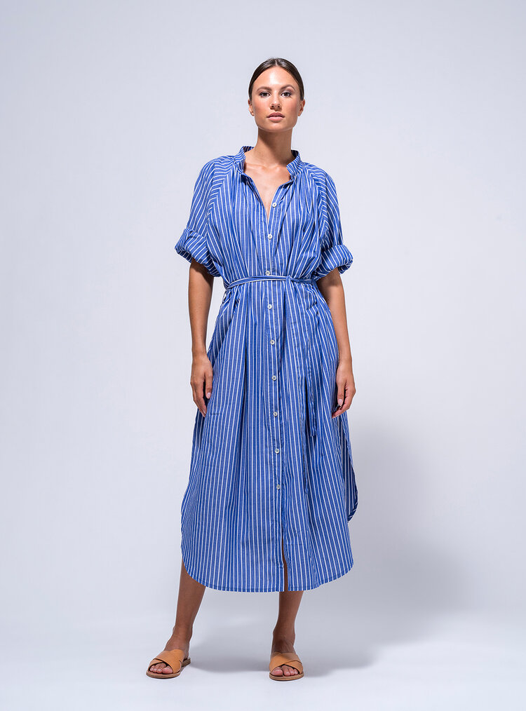 Dutchess Rive gauche dress  - blue stripe