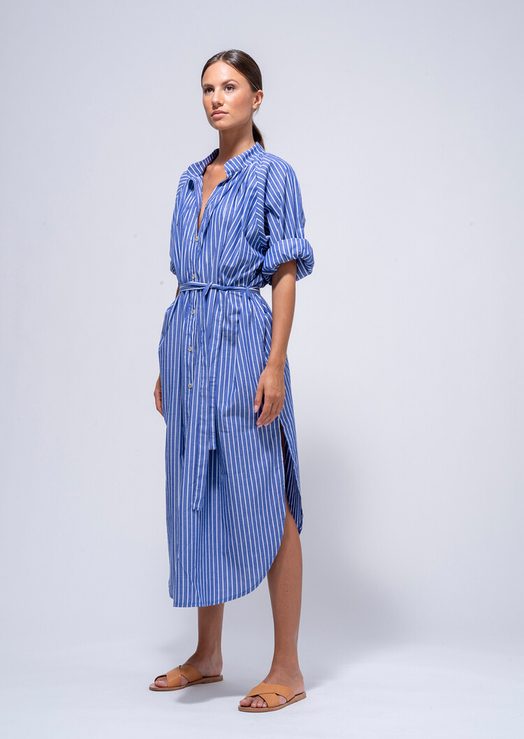 Dutchess Rive gauche dress  - blue stripe