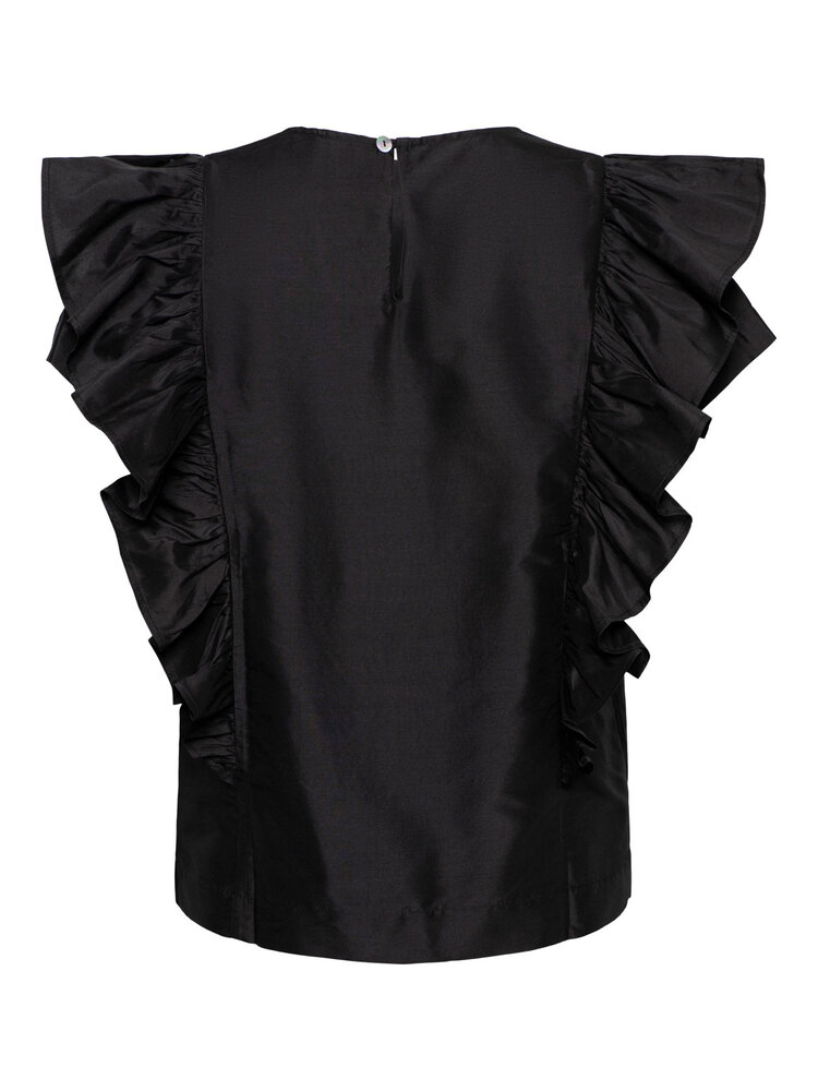 Dutchess Ruffle top - zwart