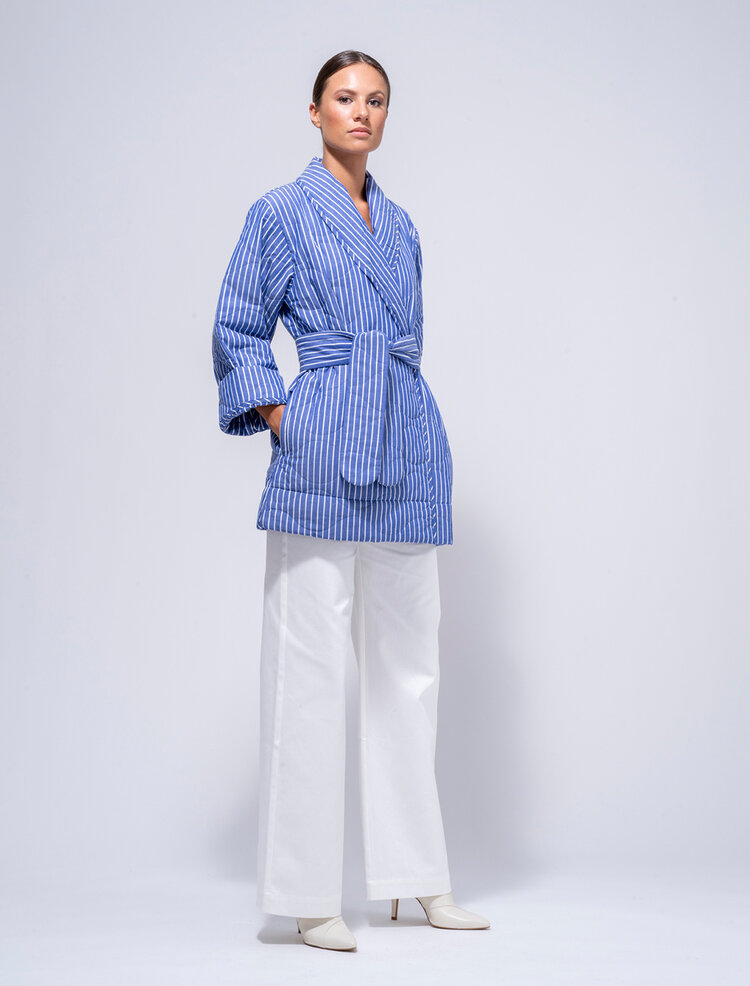 Dutchess Veste Matelasse -  blue stripe