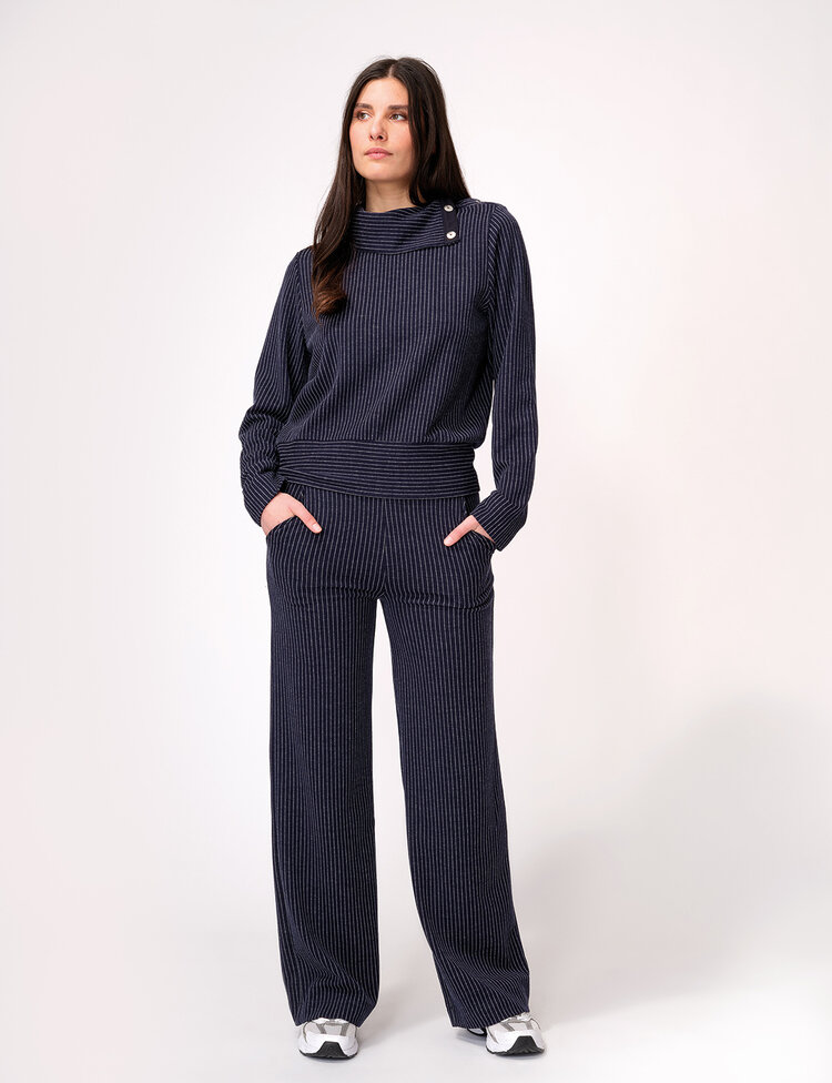 Dutchess Grace broek - navy krijtstreep