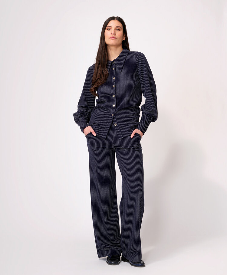 Dutchess Grace broek - navy krijtstreep