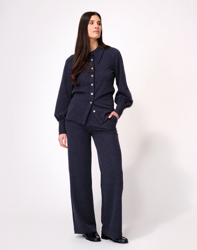 Dutchess Grace pants - navy pin stripe