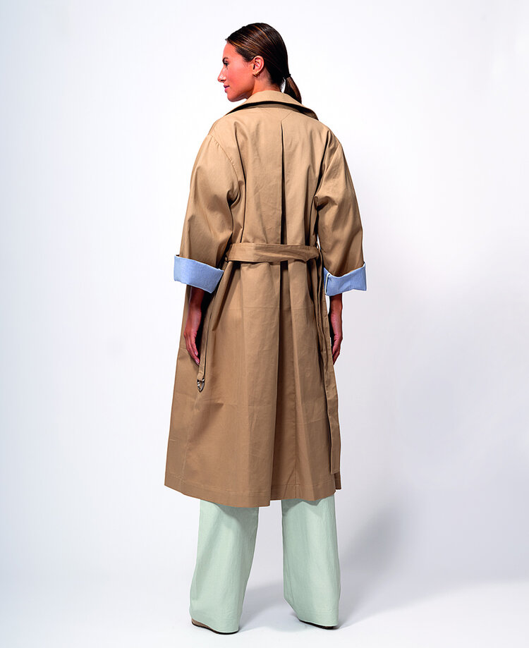 Dutchess Toulon coat  - khaki/stripe