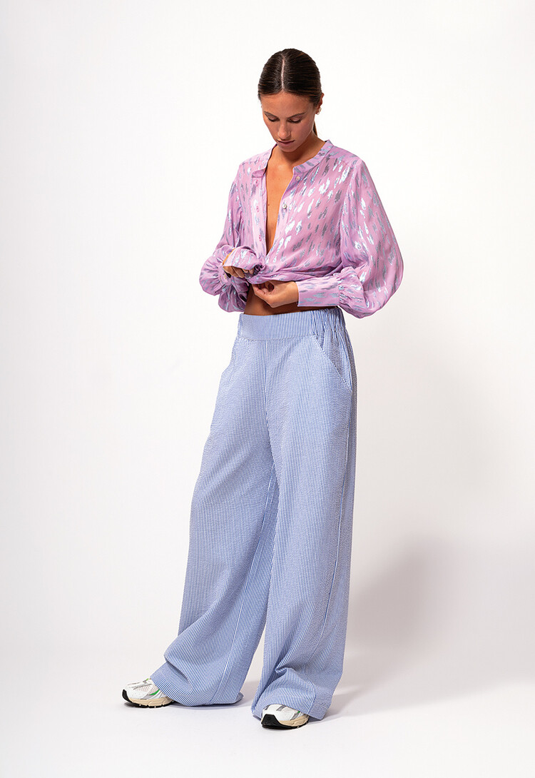 Dutchess Cape broek - blauw gestreept