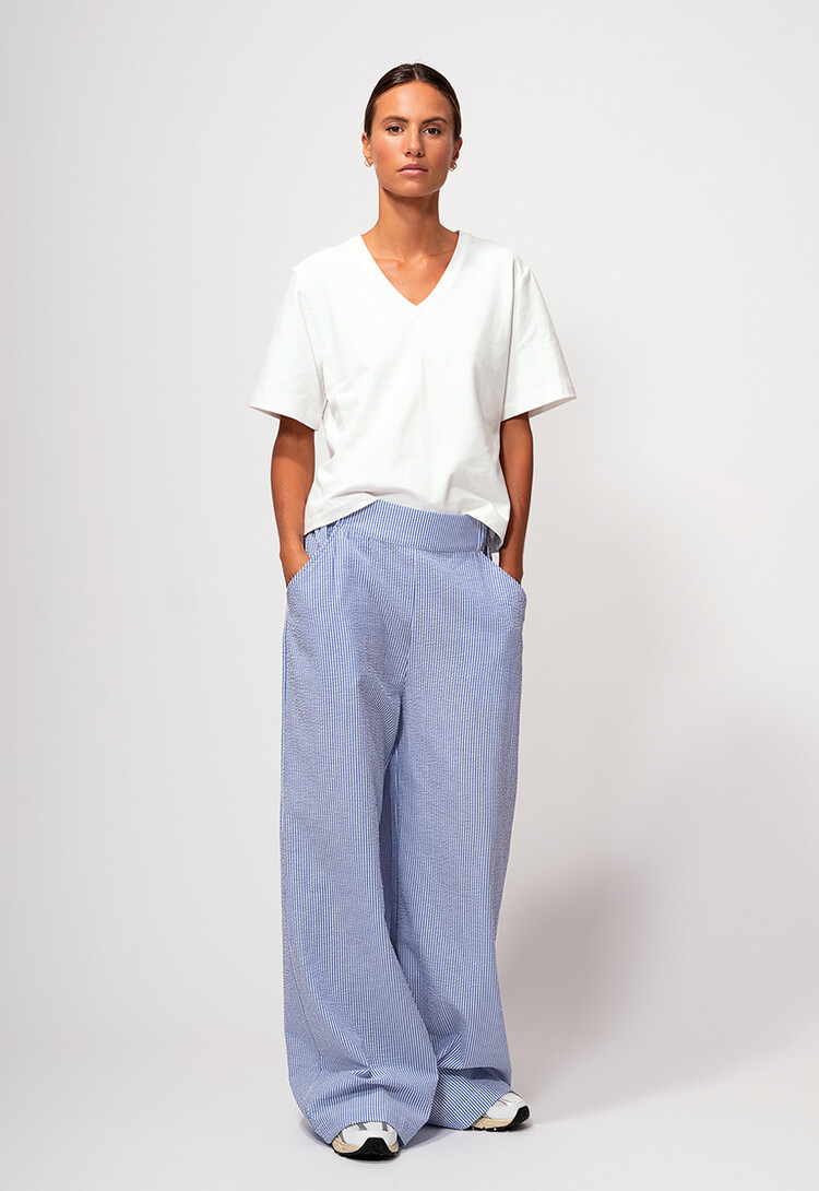 Dutchess Cape broek - blauw gestreept