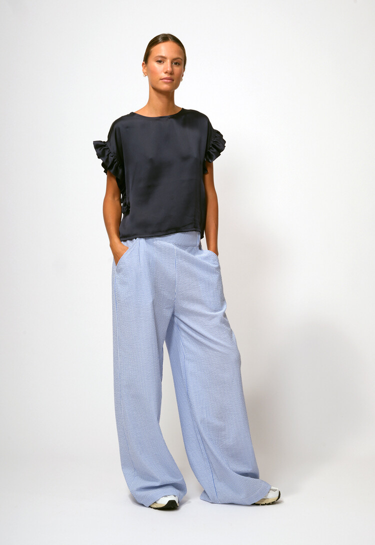 Dutchess Cape pants - blue stripe