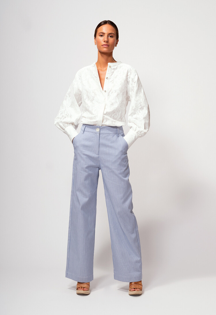 Dutchess Wonder broek - blauw/wit gestreept