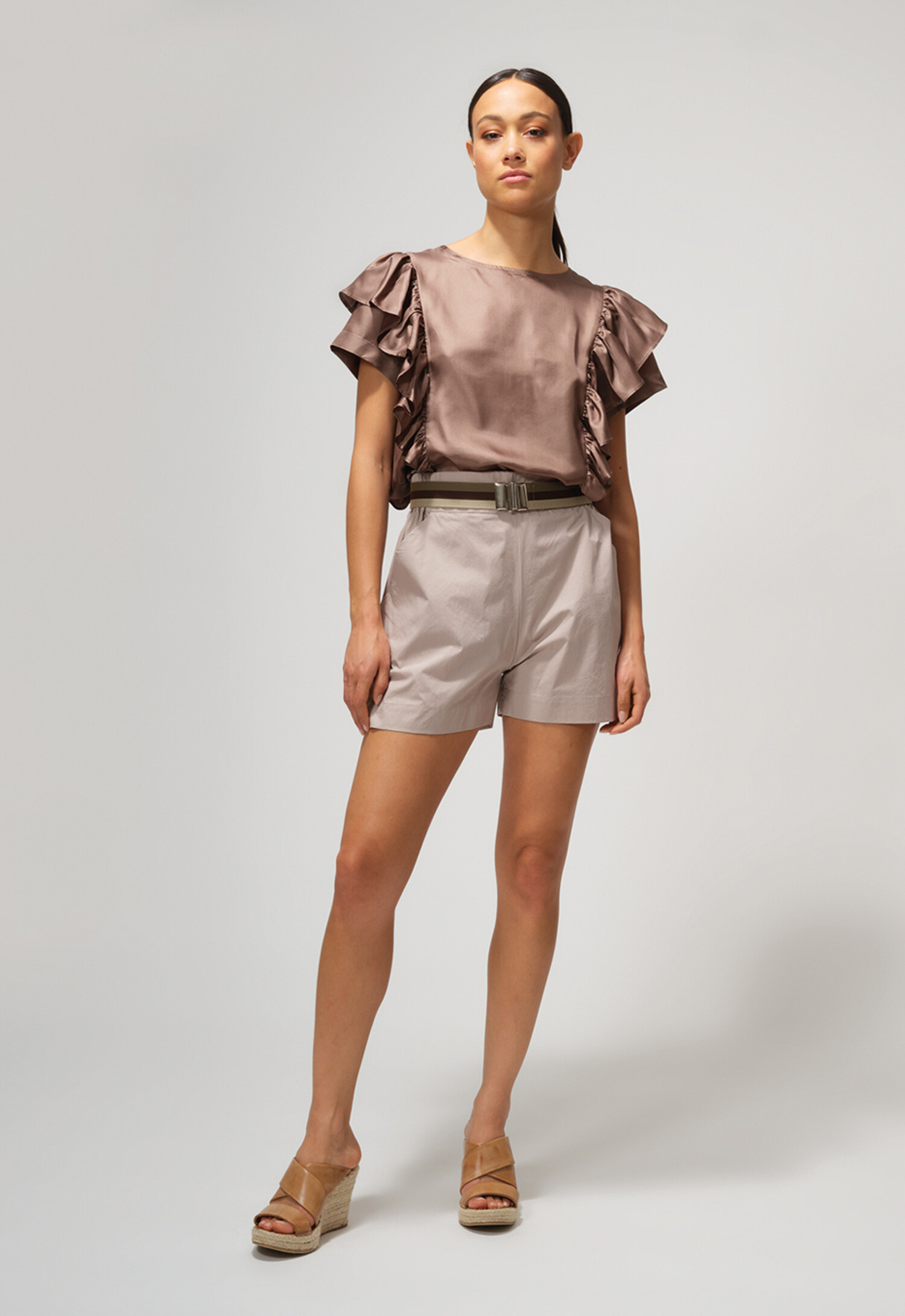 Ruffle top - praline - Dutchess - Shop