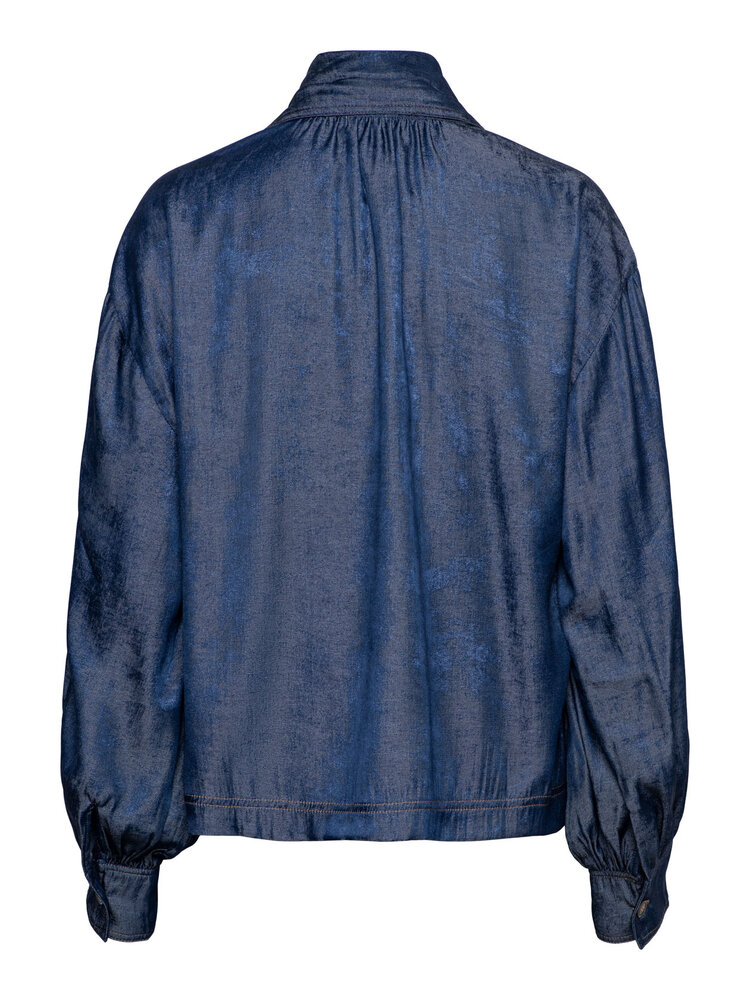 Dutchess Equestrian blouse - shiny denim