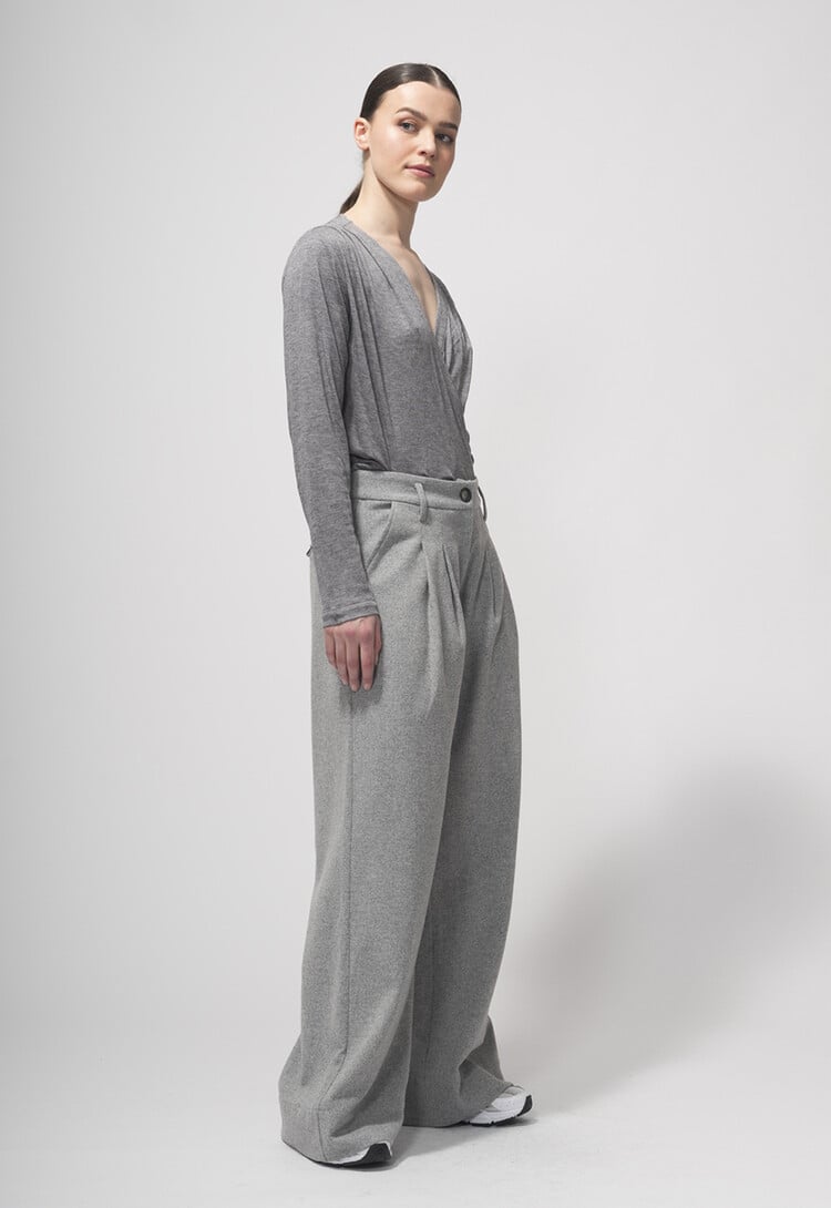 Dutchess Eileen top  - grijs melange