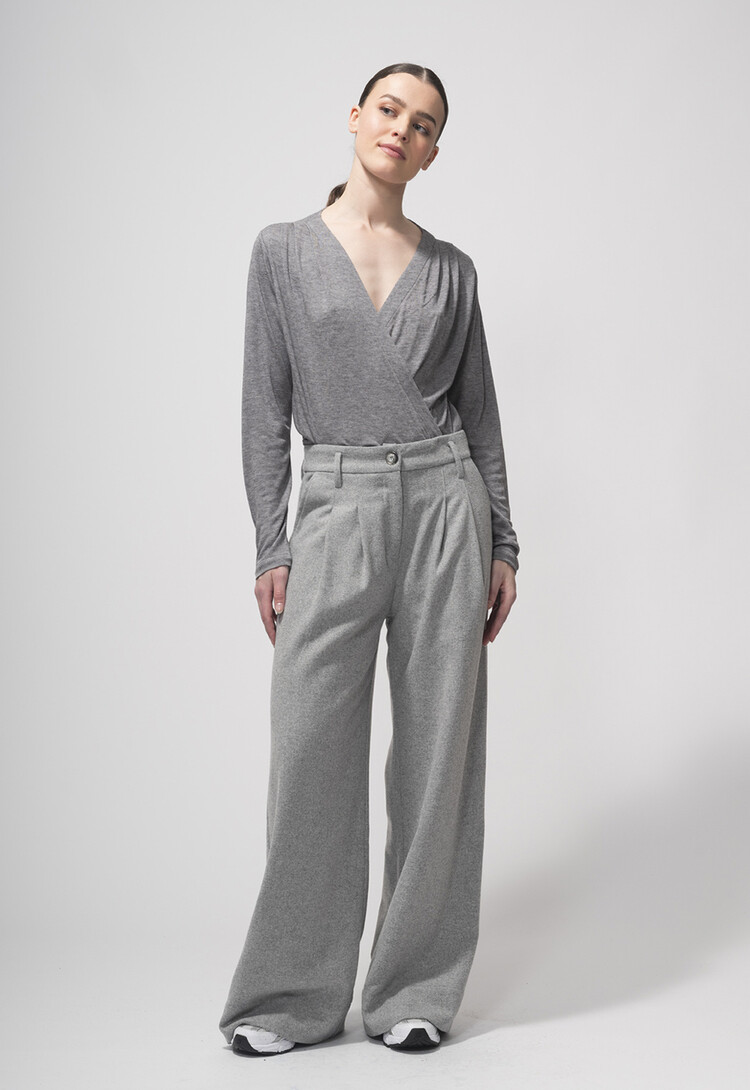 Dutchess Eileen top  - grijs melange