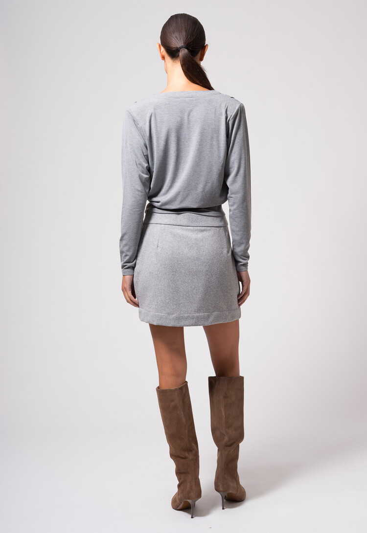 Dutchess Eileen top  - grijs melange