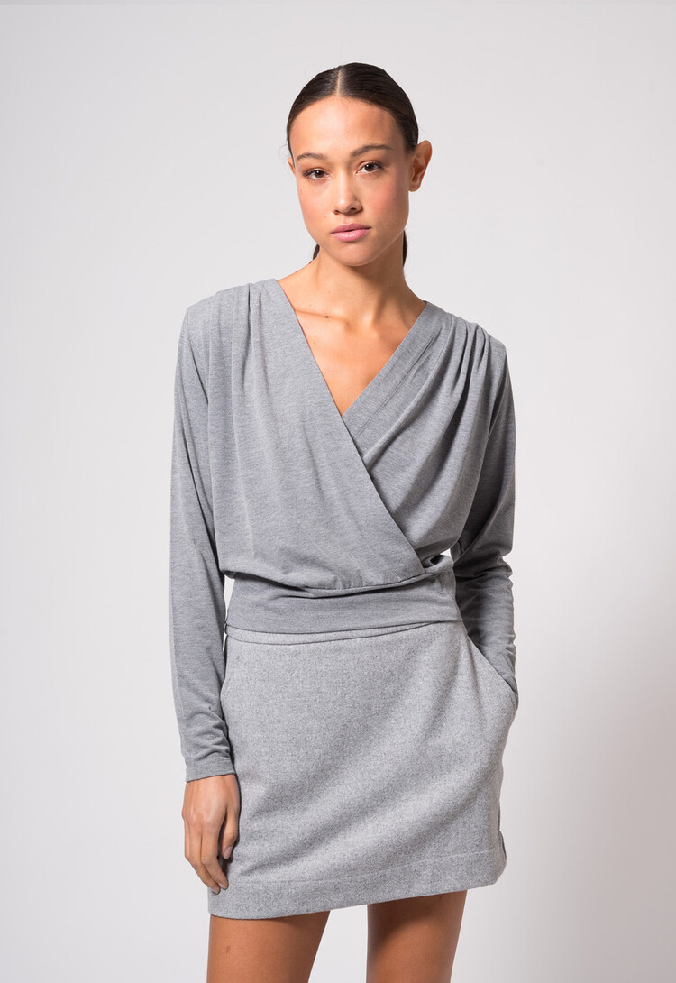 Dutchess Eileen top  - grijs melange