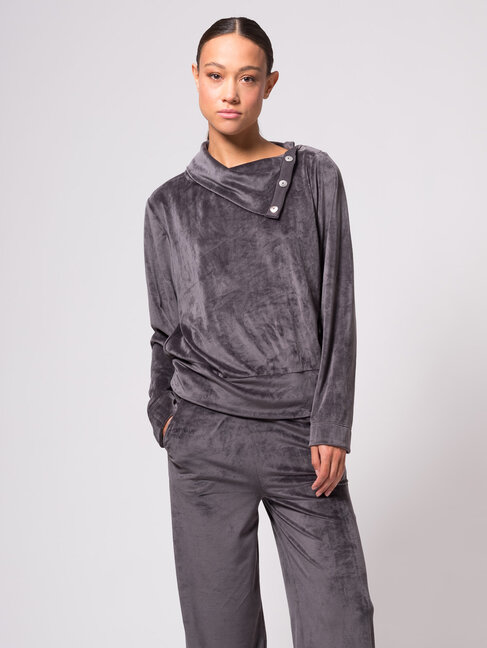 Dutchess Scotty top - dark grey velvet