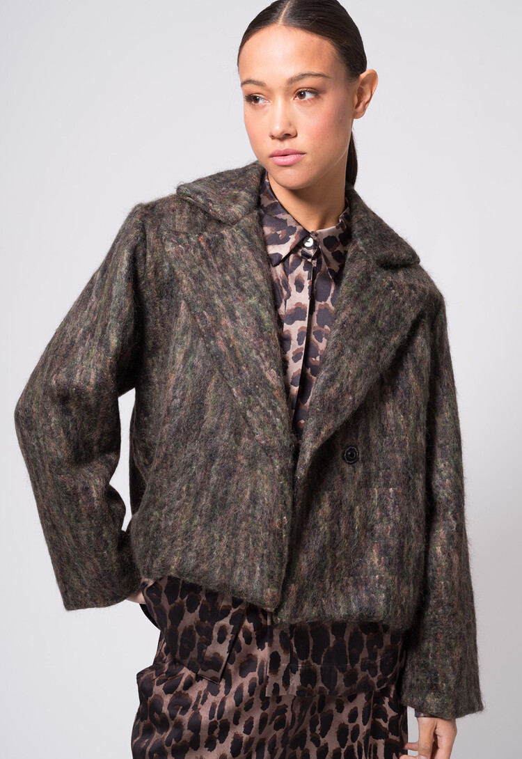 Dutchess Harper mohair jas - elmwood