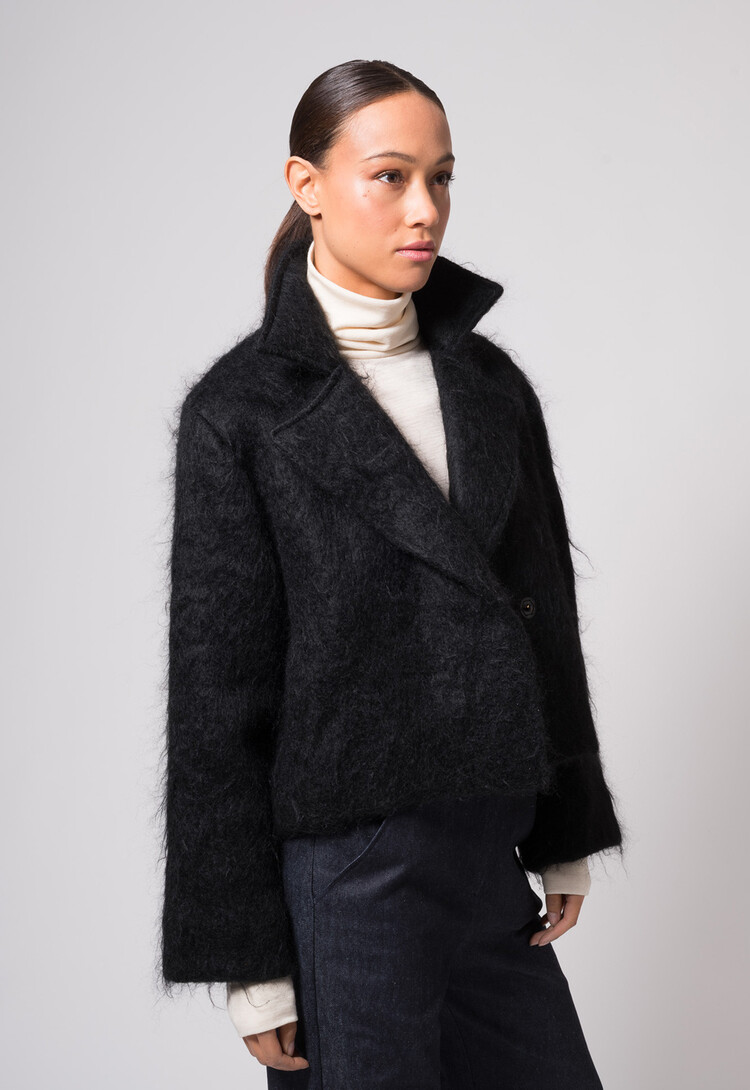 Dutchess Harper mohair coat - black
