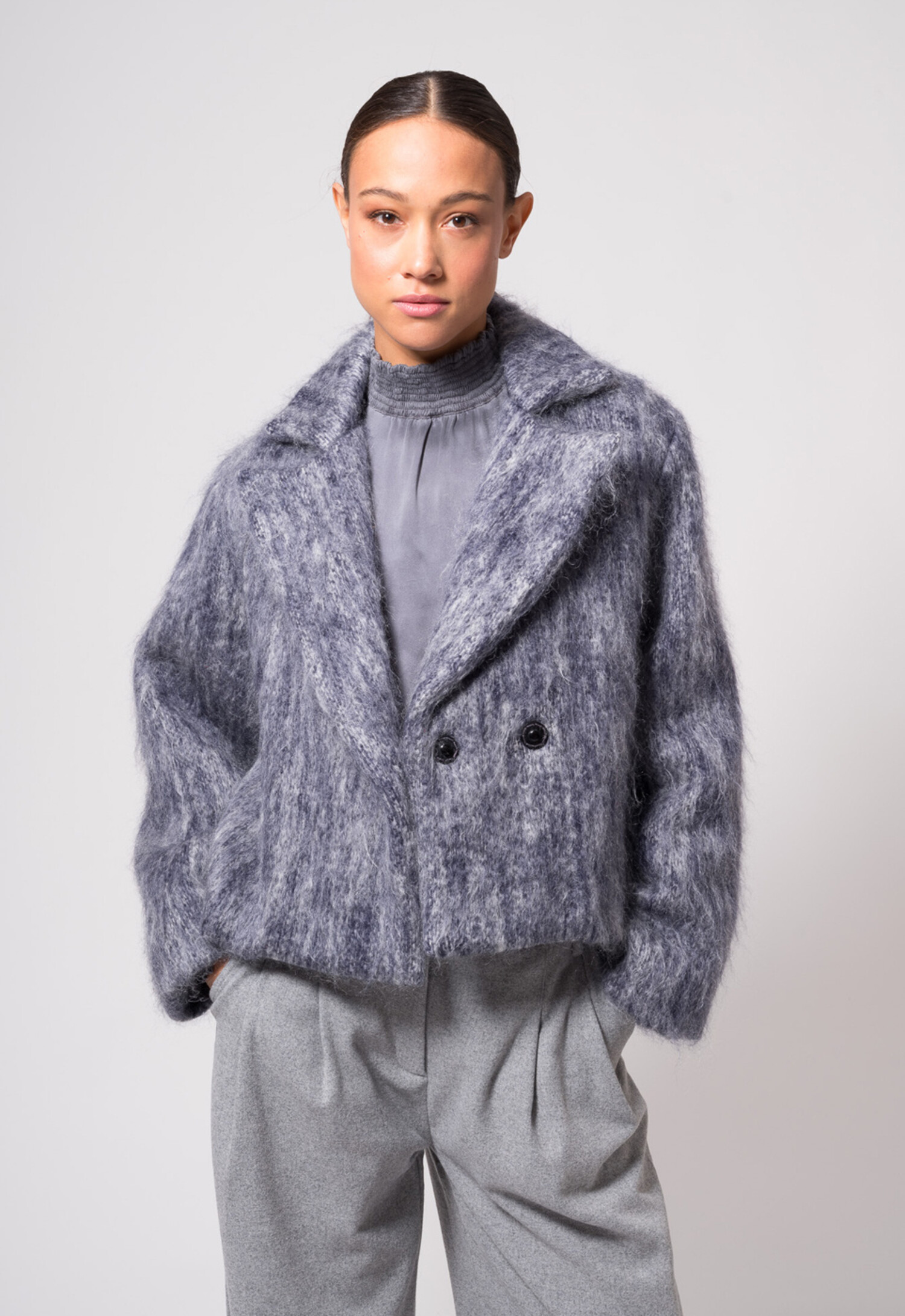 Harper mohair coat - Melange - Dutchess - Shop