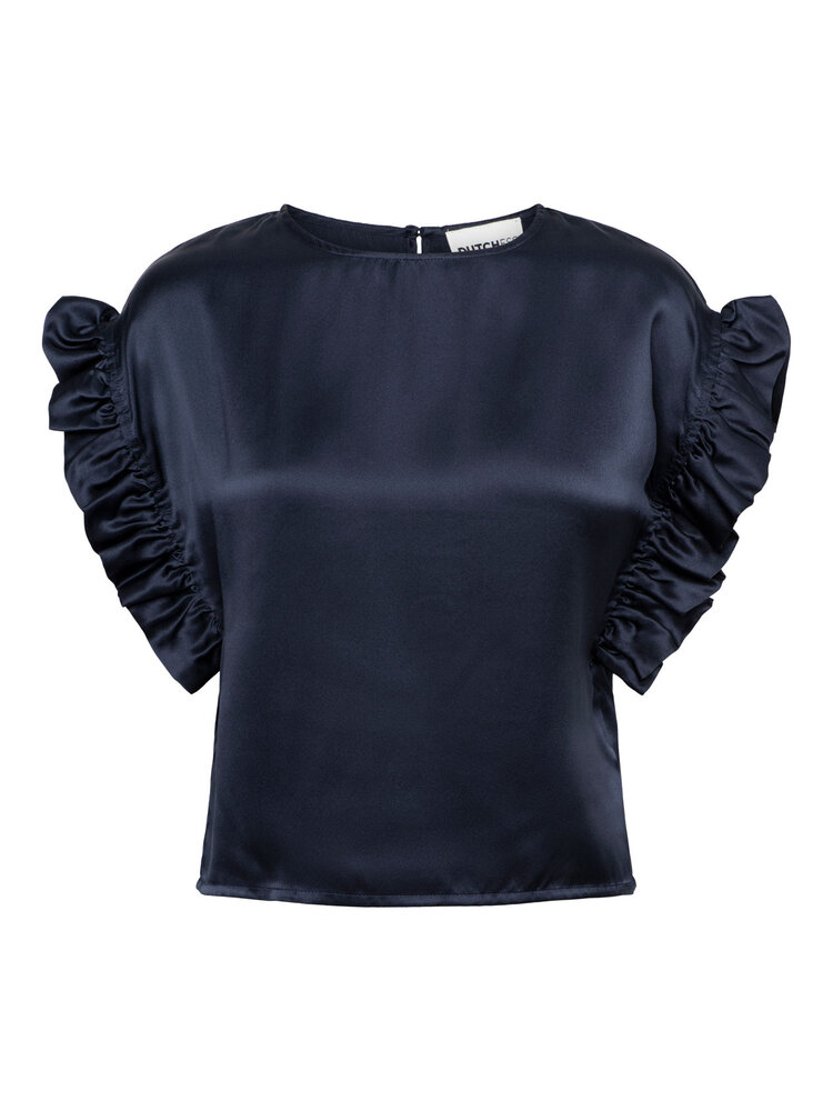 Dutchess Mimosa top - navy zijde