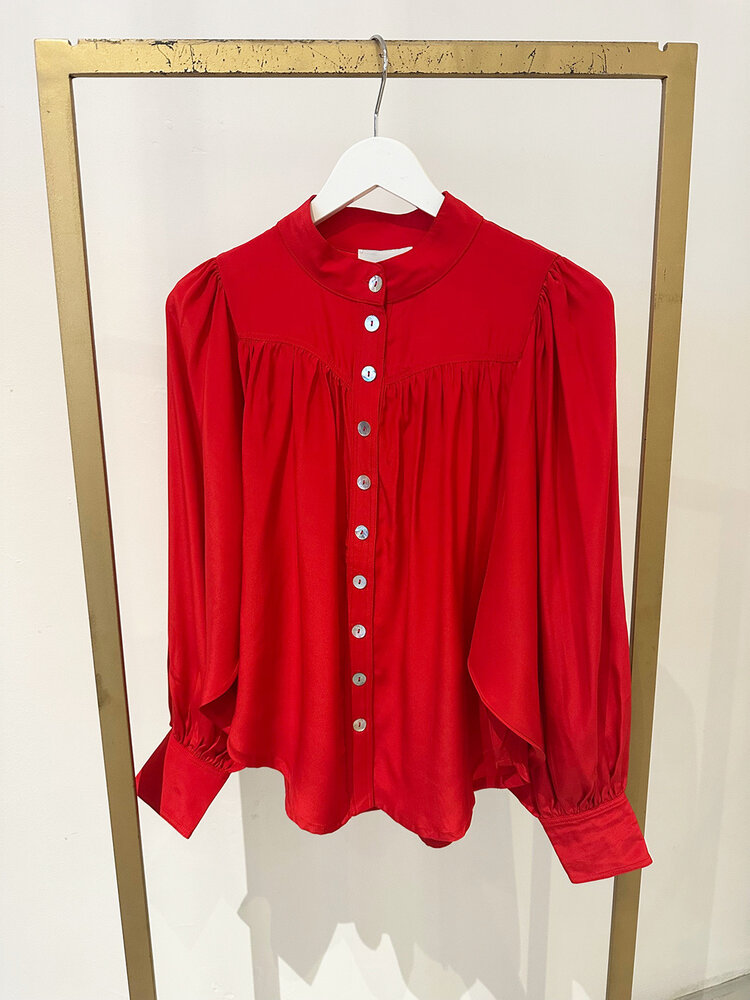 Dutchess Terry blouse - red silk
