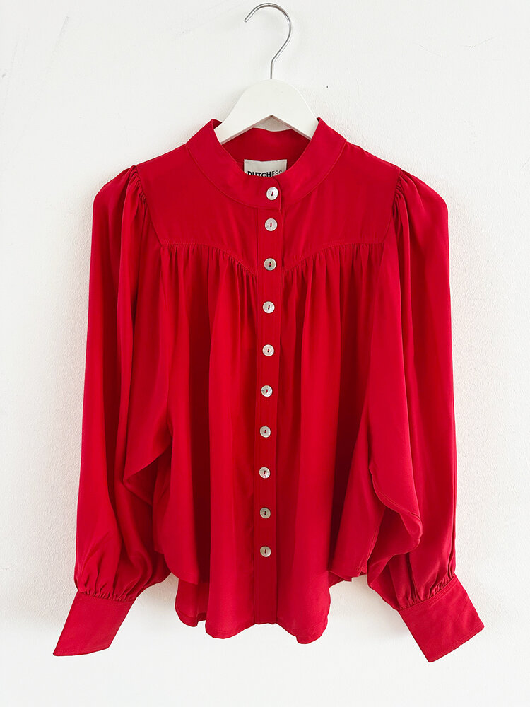 Dutchess Terry blouse - rode zijde