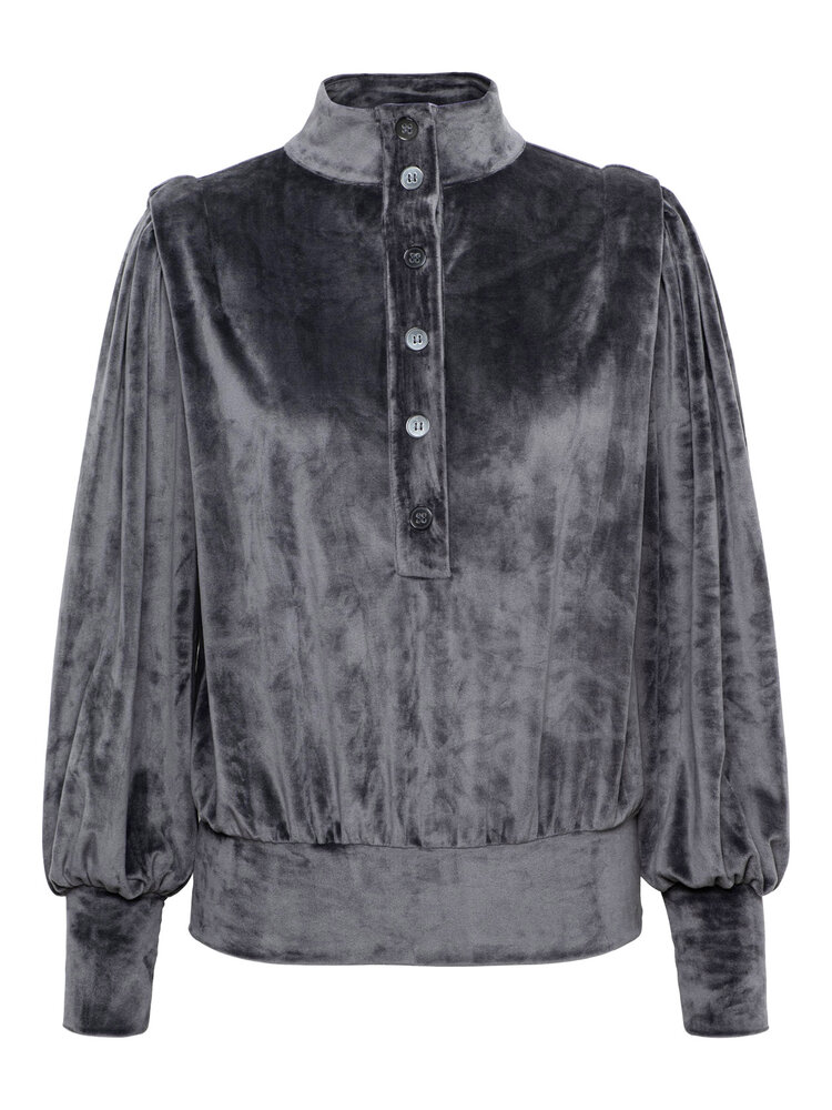 Dutchess Scotty top - dark grey velvet