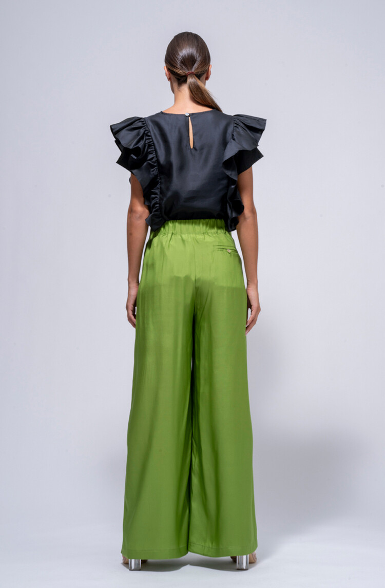 Dutchess Ruffle top - black