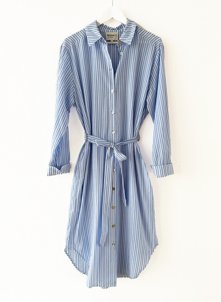 Dutchess Bally dress - light blue stripe