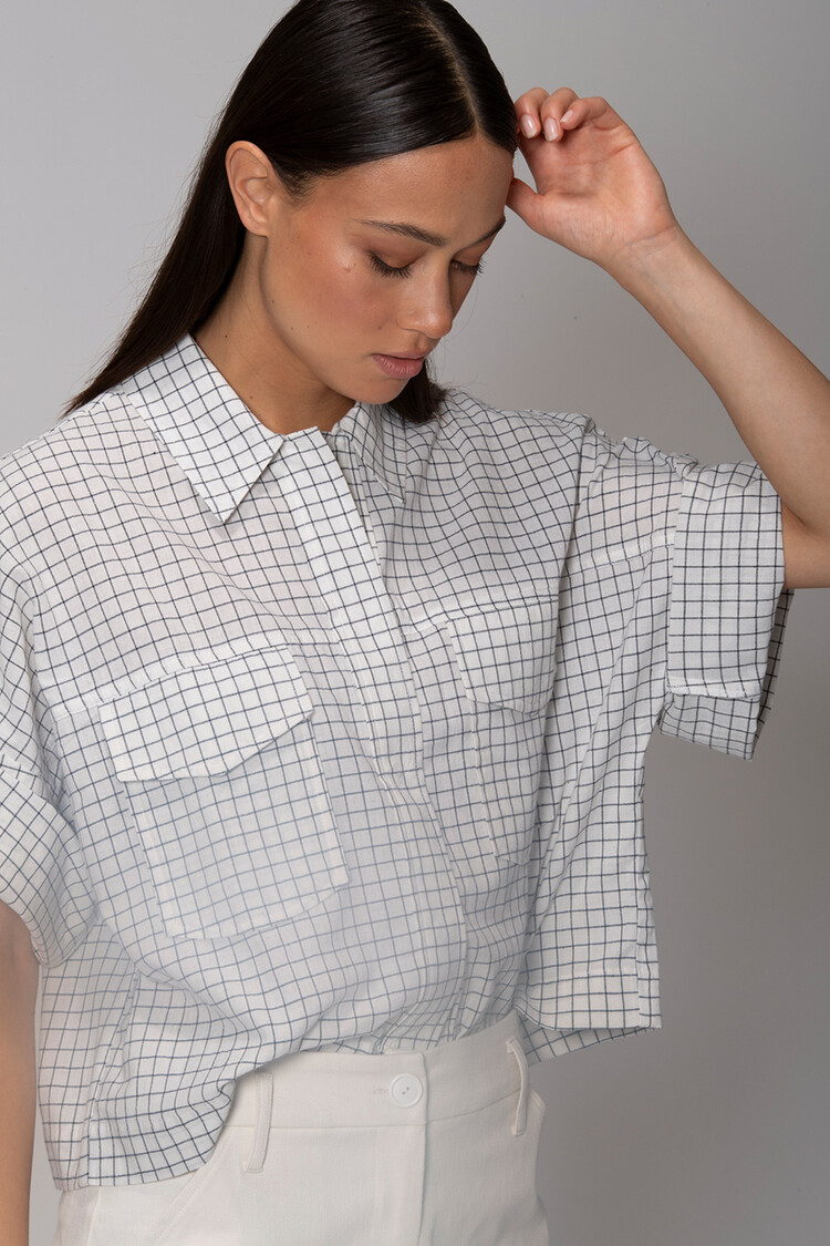 Dutchess Safari blouse - check