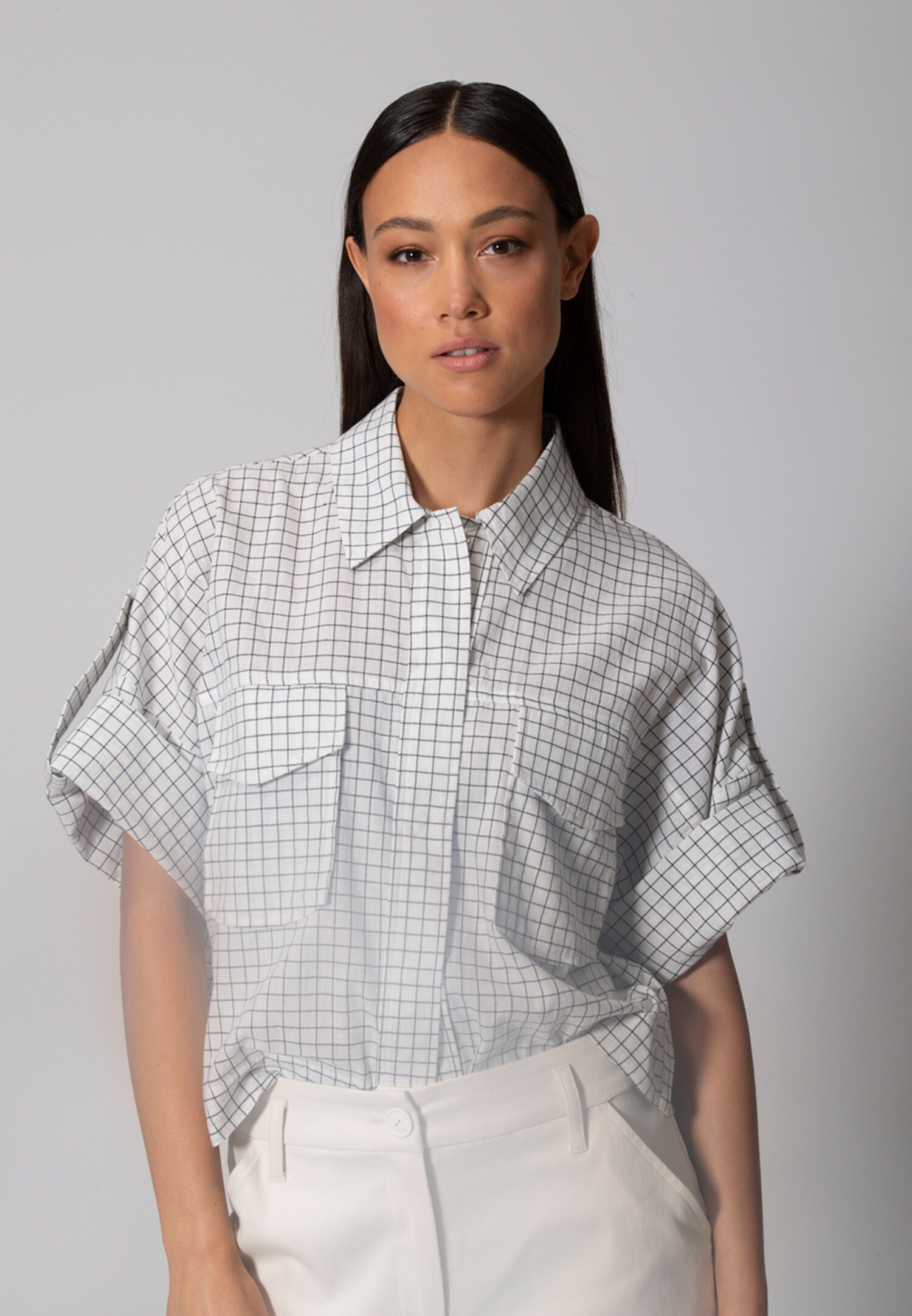 トップス Y's DEFORMATION CHECK ETTE BLOUSE 1 Safari blouse - check - dutch-ess.com