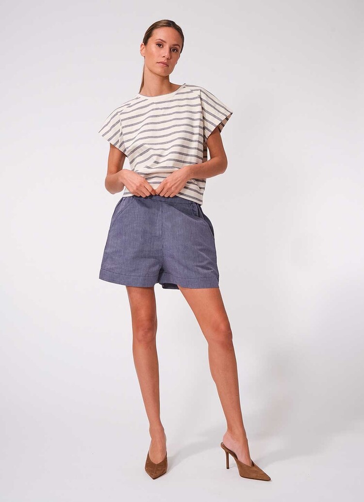 Dutchess Darling shorts - navy gestreept