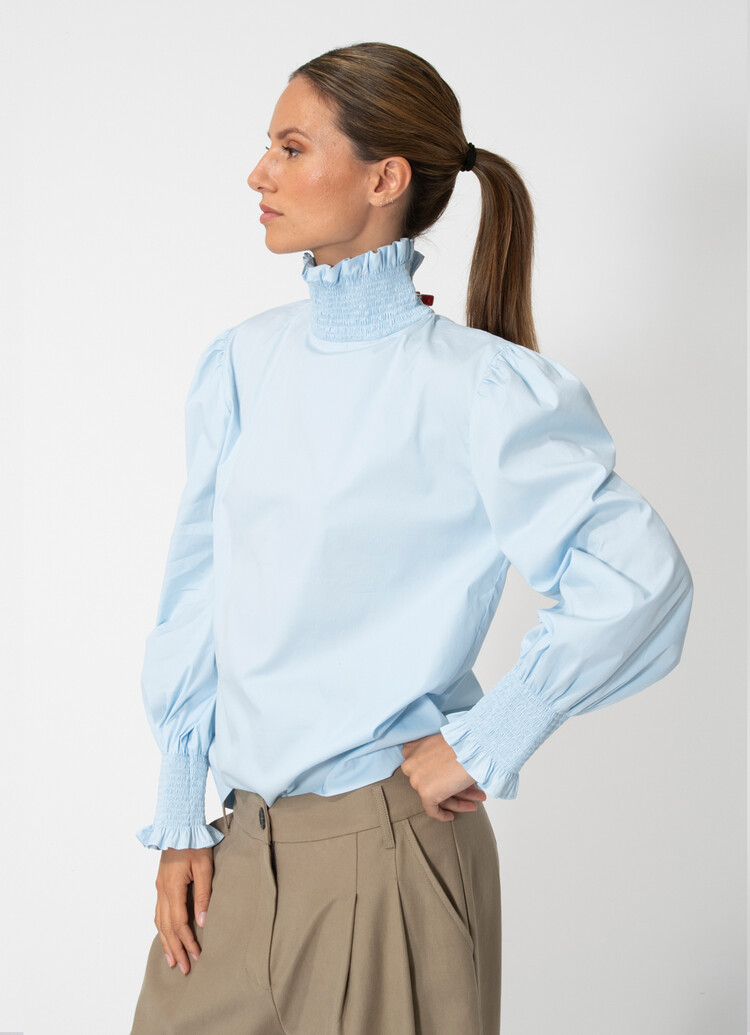 Dutchess Stuart blouse poplin - lichtblauw