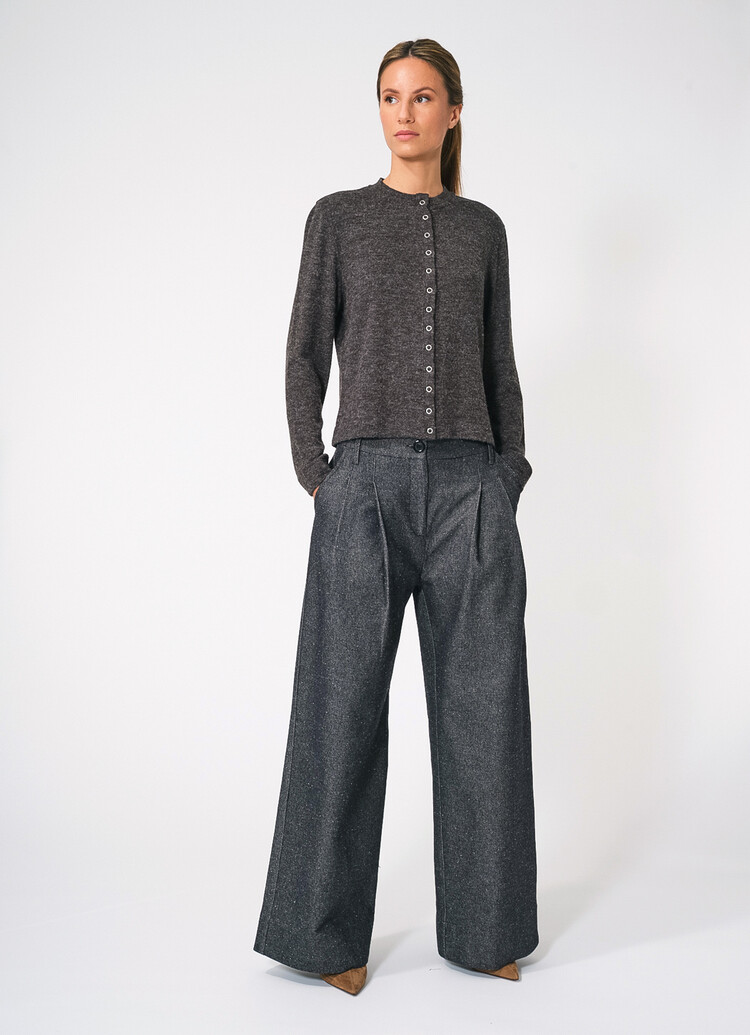 Dutchess Snap top - donkergrijs melange