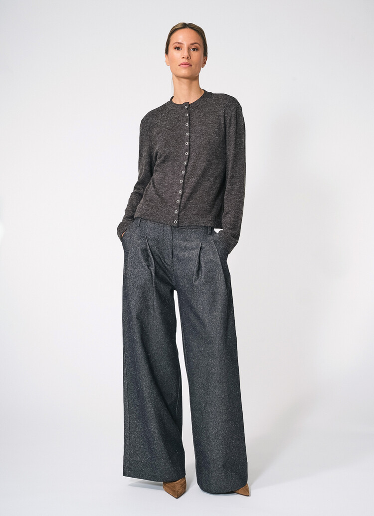 Dutchess Snap top - donkergrijs melange